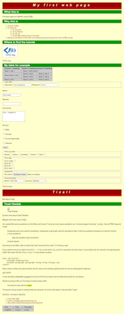 My first web page